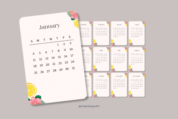 2026 Calendar - Lemon Drop