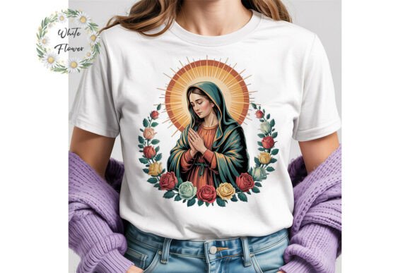 Blessed Mother Roses Sublimation PNG