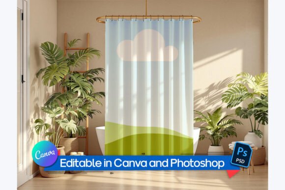 Bohemian Warm Shower Curtain Mockup