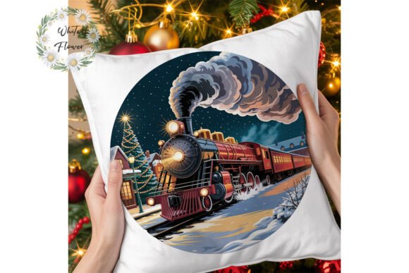 Christmas Steam Train Winter Night Clipa