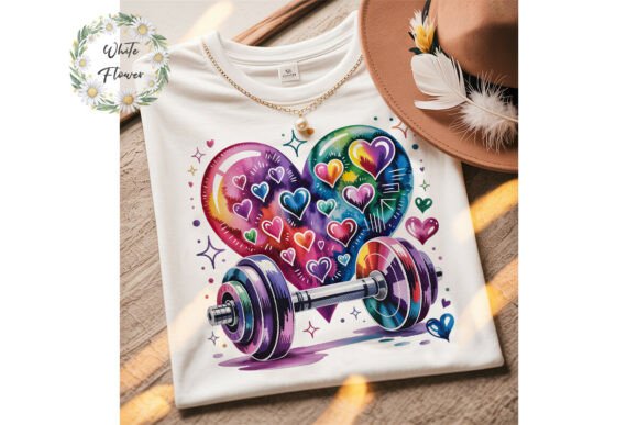 Cute Dumbbell Heart Sublimation PNG: A Versatile Design Resource for Fitness-Focused Creators
