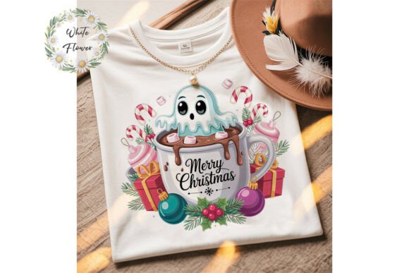 Cute Ghost Hot Cocoa Christmas PNG: Festive, Flexible & Ready for Your Creative Projects