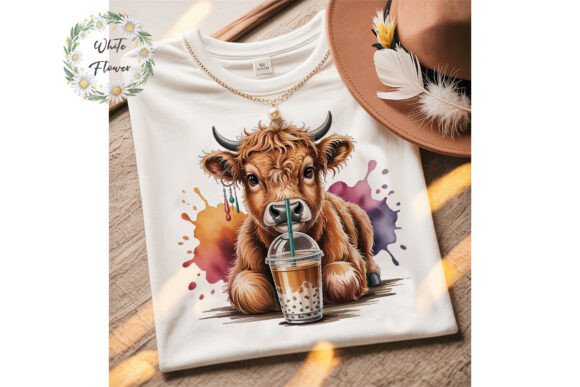 Cute Highland Cow Coffee PNG Clipart