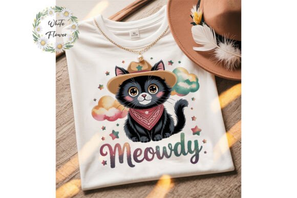 Cute Meowdy Cowboy Cat Sublimation PNG