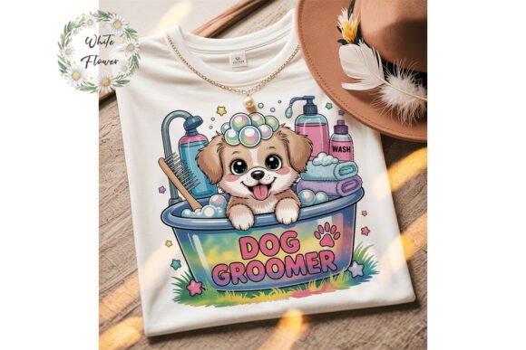 Cute Puppy Bath Time Sublimation PNG