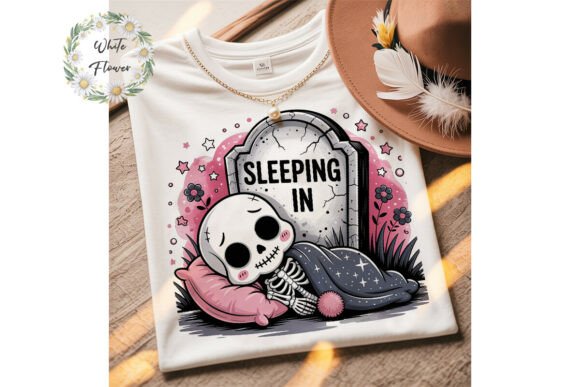 Cute Skeleton Sleeping PNG Clipart