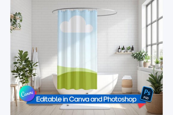 Editable Curtain Mockup: Showcase Your Designs with Style