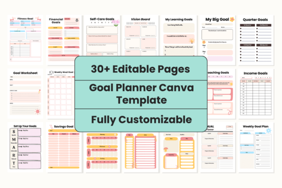 Editable Goal Planner Canva Template: Achieve Your Goals in Style