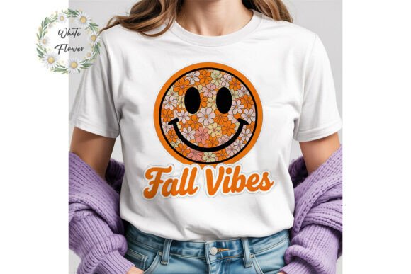 Fall Vibes Smiley Checkerboard PNG