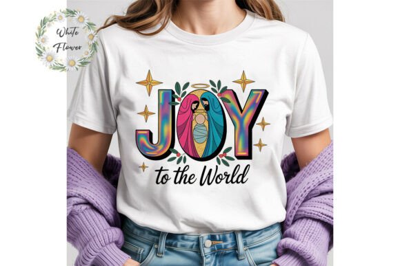 Holographic Nativity JOY PNG Clipart