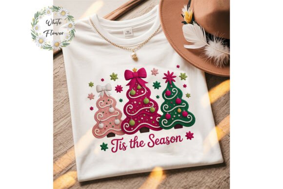 Knitted Christmas Trees Sublimation PNG