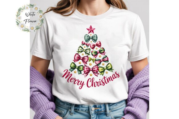 Merry Bow Christmas Tree PNG Clipart