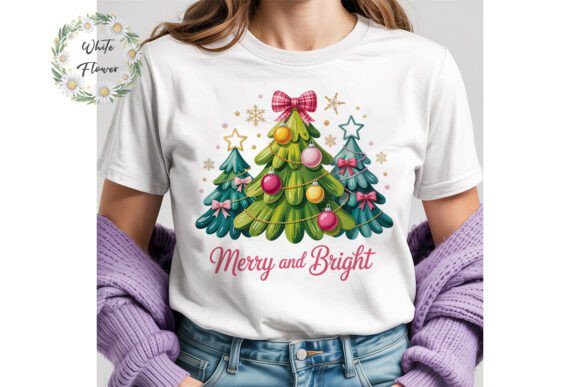 Merry Bright Christmas Tree PNG Clipart