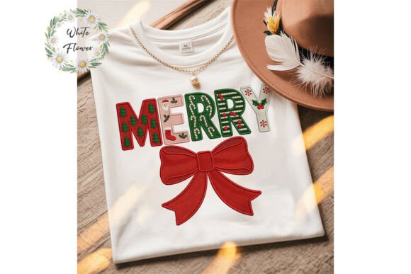 Merry Christmas Embroidery PNG Clipart: High-Quality, Ready-to-Use Design for Crafters and Creators
