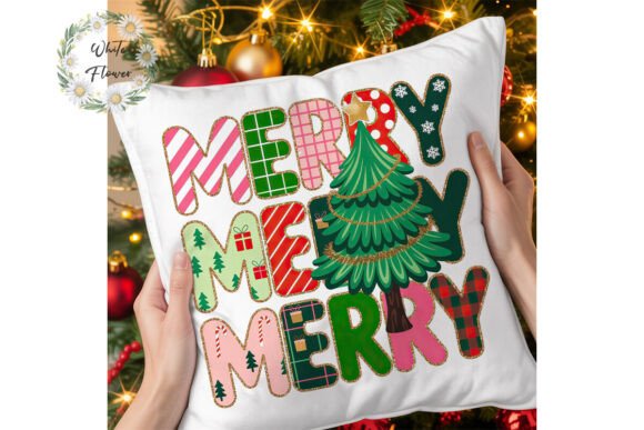 Merry Merry Christmas Tree PNG Clipart