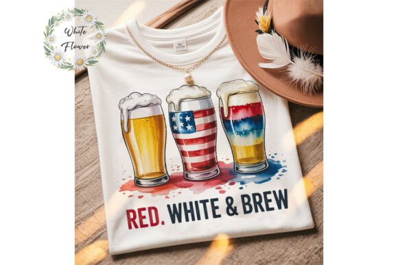Patriotic Beer Glasses Sublimation PNG