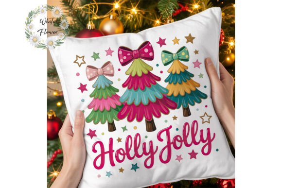 Pink Holly Jolly Christmas PNG Clipart