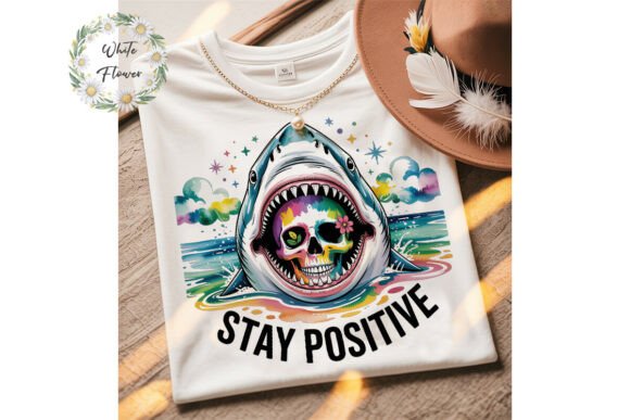 Shark Skull Summer Vibes PNG Clipart: High-Resolution Flexibility for Creative Projects