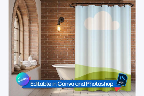 Shower Curtain Template Mockup: A Stylish Way to Showcase Your Designs