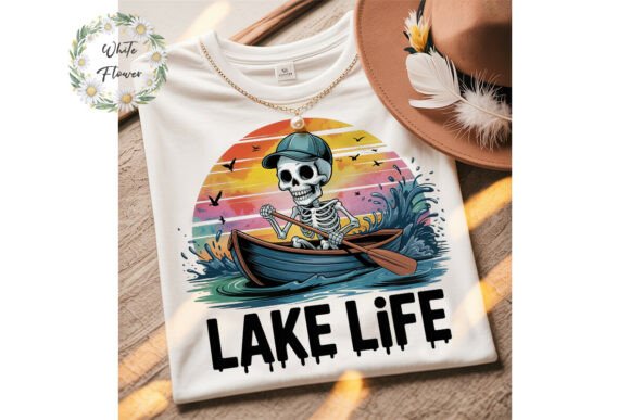 Skeleton Lake Life Sublimation PNG