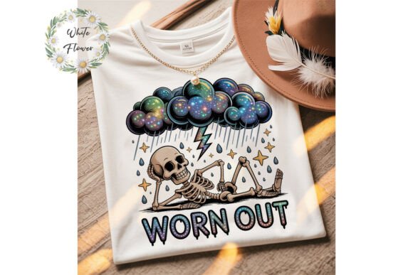 Worn out Skeleton Glitter Sublimation